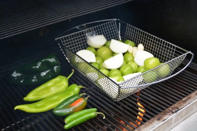 I started with the onion in the grill basket, but as you'll see, decided to put them directly on the grill.